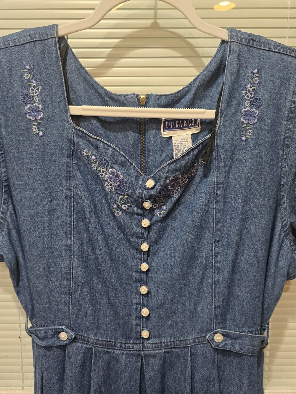 Erika & Co Vintage 90s Denim Maxi Dress Size L - Picture 2 of 4